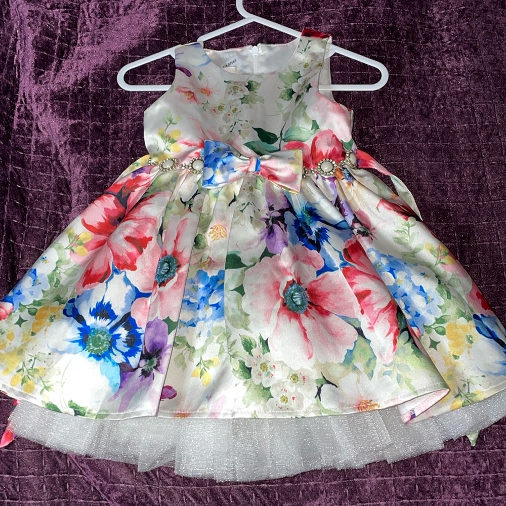 Couture Princess cute floral dress bright and colorful like new size 2T